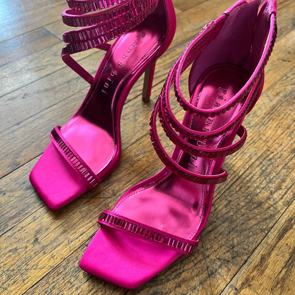 Hot Pink Strappy Heels